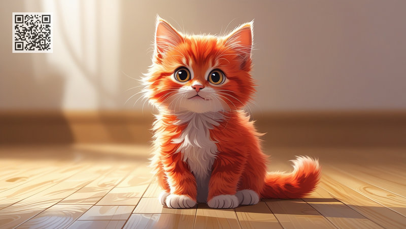Котенок слушает, как мама-кошка рассказывает что такое ветер