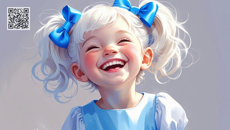 Six-year-old girl Natasha is laughing