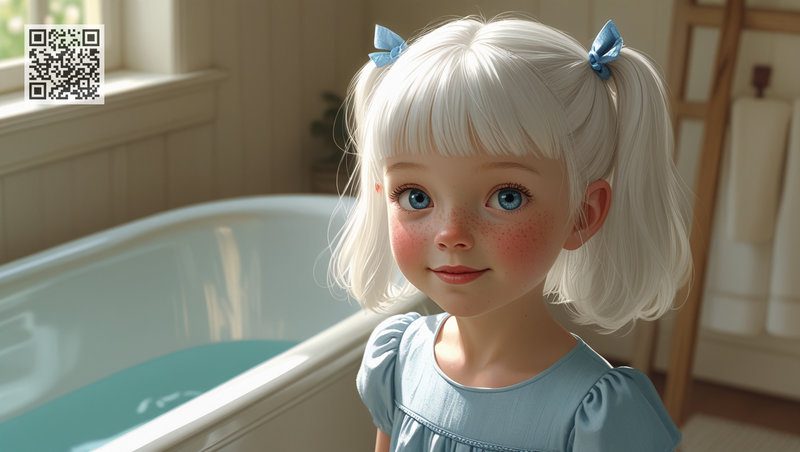 The girl Natasha is telling Kuzia the kitten about the washing machine