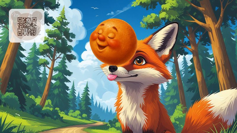 The Gingerbread Man jumped on the fox’s nose and is singing
