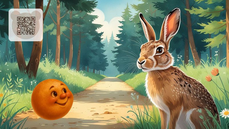 The Gingerbread Man is singing his song to the hare