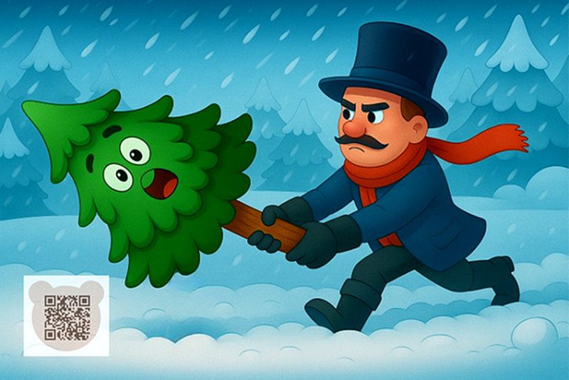 Андерсен ялинка читати з картинками: слуга зрубав ялинку