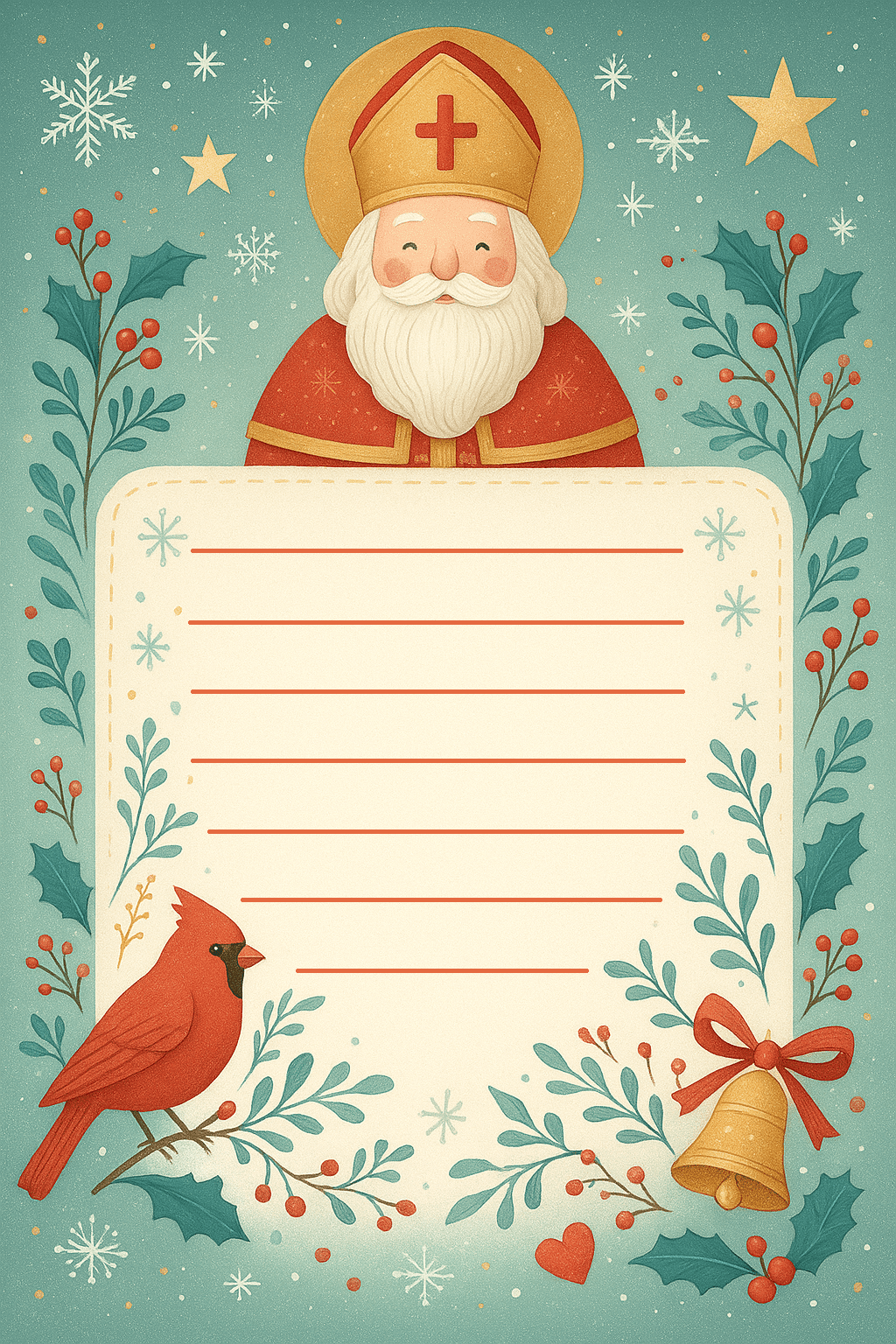 Шаблон листа до Святого Миколая
