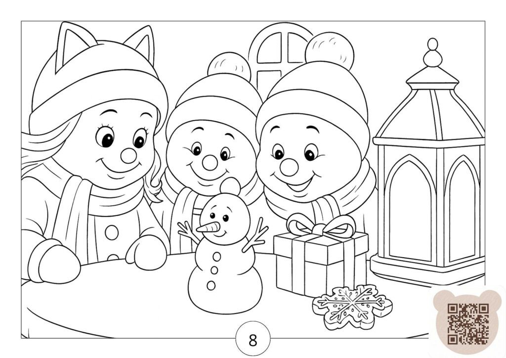 New Year's coloring page New Year in Snowopolis 2026 download free online