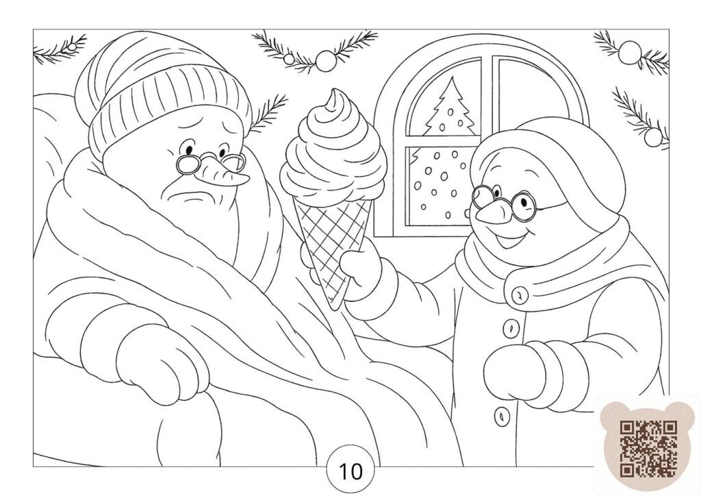 New Year's coloring page New Year in Snowopolis 2026 download free online