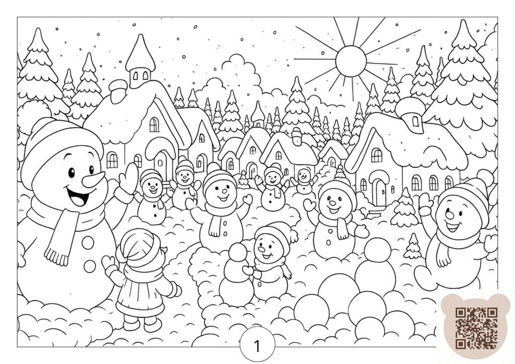 New Year's coloring page New Year in Snowopolis 2026 download free online
