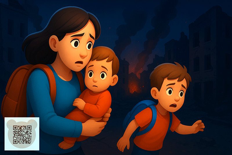 Оповідання "Таємний Санта з ЗСУ": мама втікає з дітьми з палаючого міста