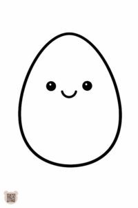 Розмальовка великодні яйця для 1 року: простий контур яйця зі смайликом, усміхненими очима та ротом, ідеально підходить для малюків.