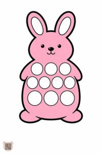 Пальчикові великодні розмальовки для дітей 1–2 років: шаблон зайчика з колами