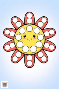 Розмальовка для дітей 1–2 років: шаблон «Сонечко» з великими колами для пальчикового малювання