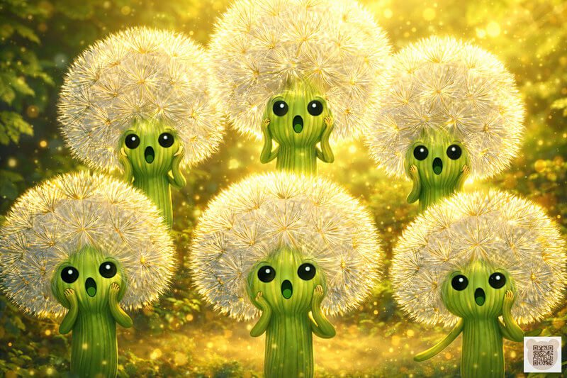 Six cute Fluffyies wondering and shouting 'Ooooh!'. An emotional bedtime story for 3-year-olds with pictures. A fun illustration for toddlers, Fluffyies characters up close.